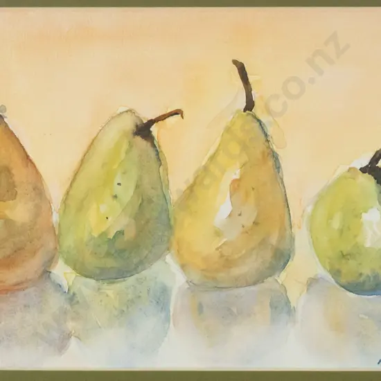 Maureen Trevor - framed watercolour - pears H-200 W-280