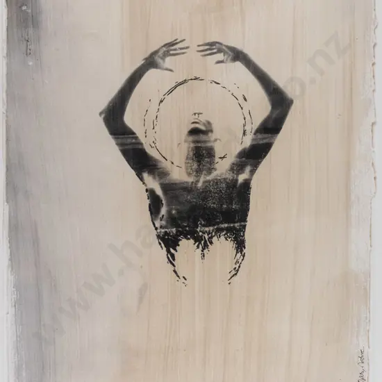 E Hud 93 - framed mixed media "I am Your Opus, Nature" H-470 W-360