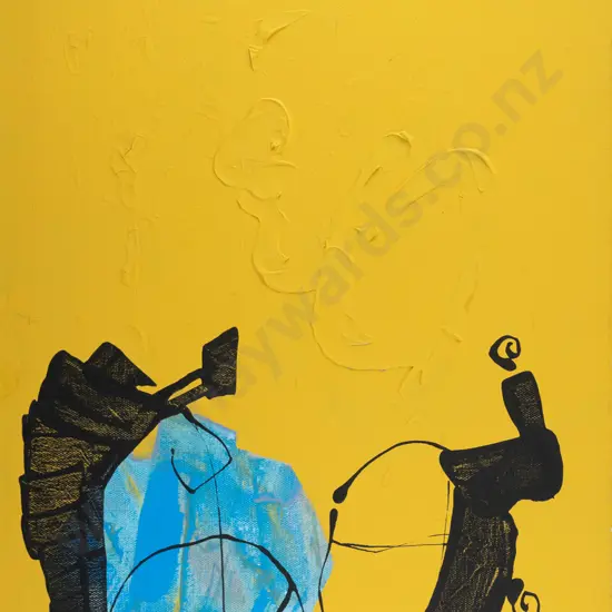 Kay Hunter - boxed acrylic on canvas - abstract H-460 W-350