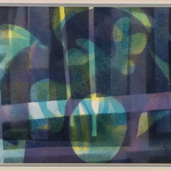 Keith Morant '88 - framed acrylic "Night Express" H-230 W-330