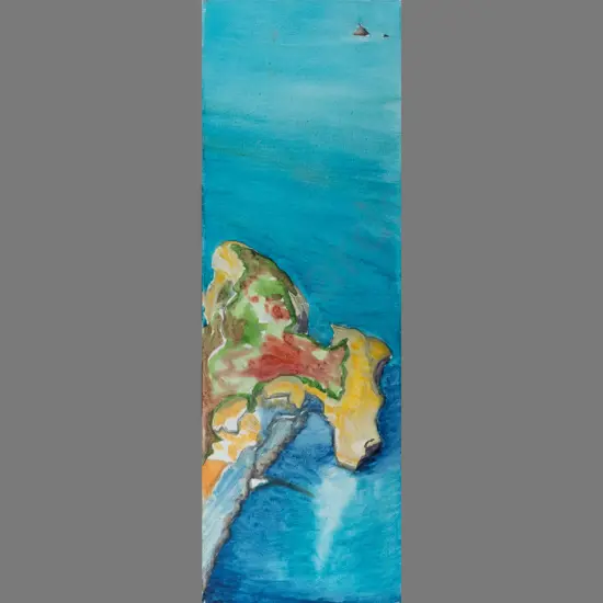 unsigned oil on canvas - abstract seascape H-460 W-155