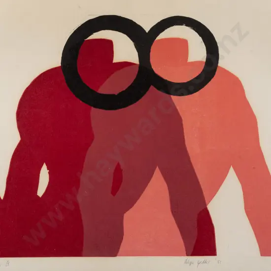 Philippa Geddes '83 - framed screenprint 4/10 H-340 W-430 (slight age discolouration to paper)