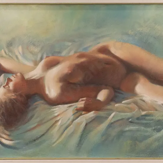 Adair - framed oil - nude H-330 W-540
