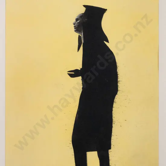 Jason Greig  2017 - framed monoprint "Buttercup" H-500 W-360