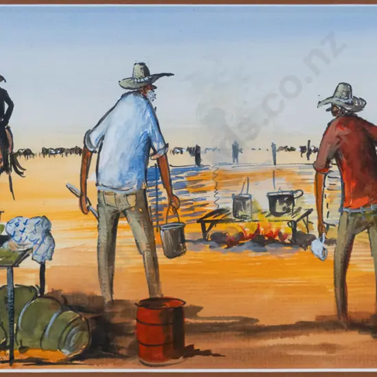 Arthur Hamblin - framed watercolour  "cook & helper" H-200 W-390