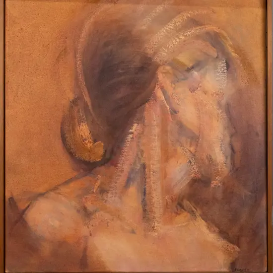 R Calvert '94 - framed oil "Arm Into Space" H-730 W-700