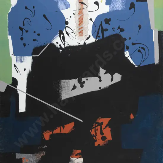 Kay Hunter - boxed acrylic on canvas - abstract H-460 W-350