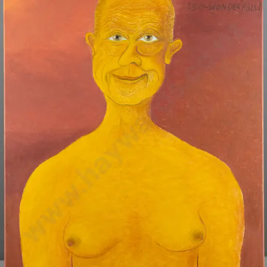 Ivan Hill 2003 - boxed oil on canvas "Self Portrait in 70th Year" H-610 W-450