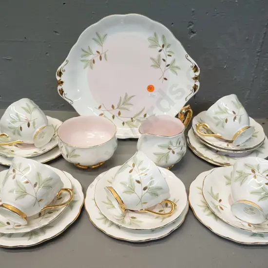 Royal Albert "Braemar" tea set - one cup missing - 5 trios, extra plate and saucer