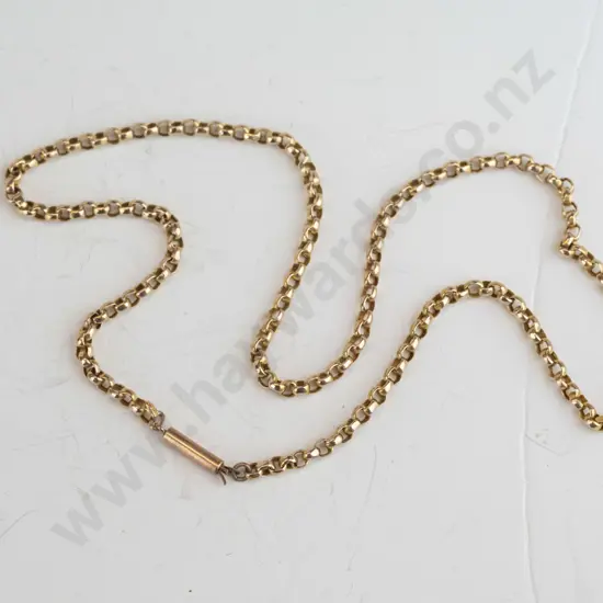 9ct gold belcher link chain with barrel catch, 44cm, 7.8gms
