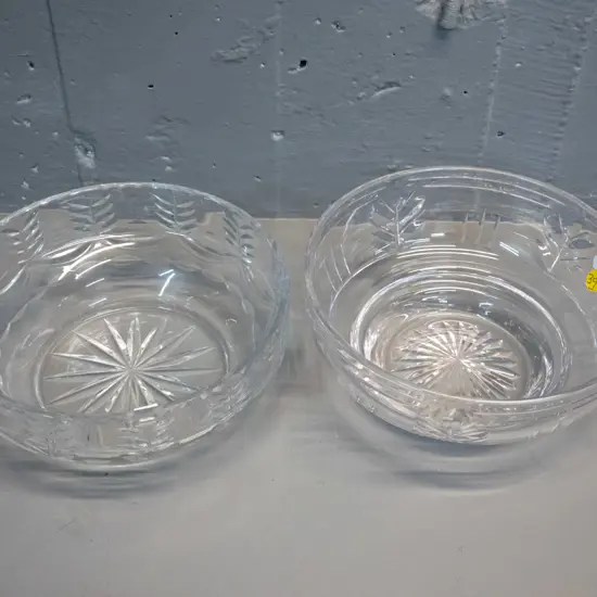 2 cut crystal bowls - one Stuart H-90 D-200 and one Webb-Corbett