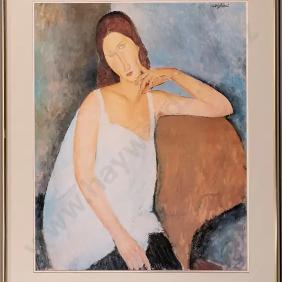 framed Modigliani print - portrait H-750 W-600