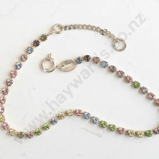 multi coloured stone bracelet stamped 925