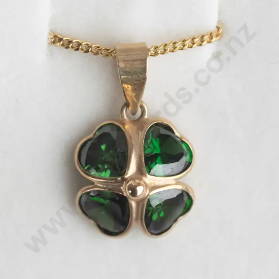 four leaf clover necklace stamped 375