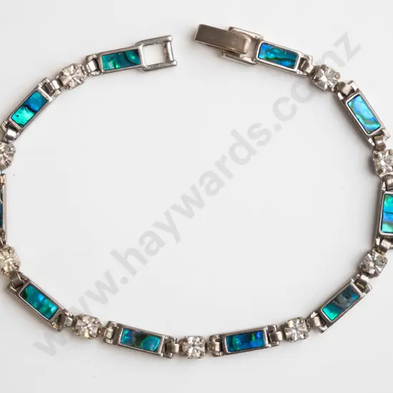 paua shell & cz bracelet no mark