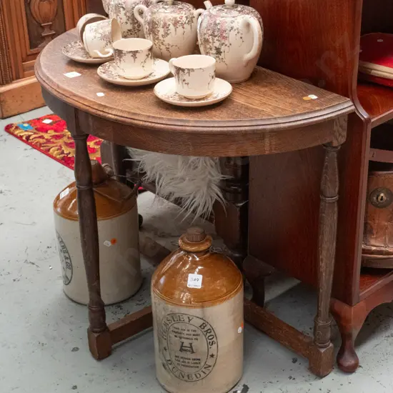 oak half round table H-590 W-730 D-340