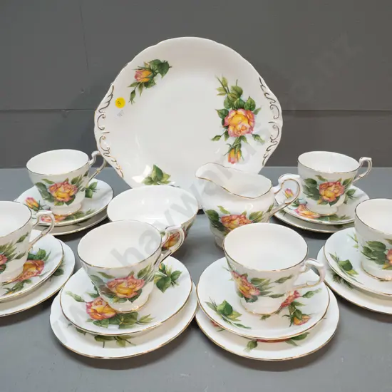 Royal Standard rose pattern 21 piece tea set