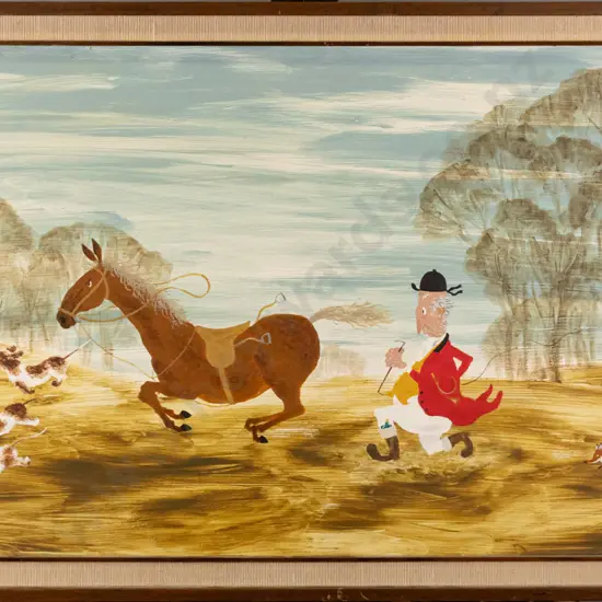 John Grant - framed oil - hunt chase H-450 W-730