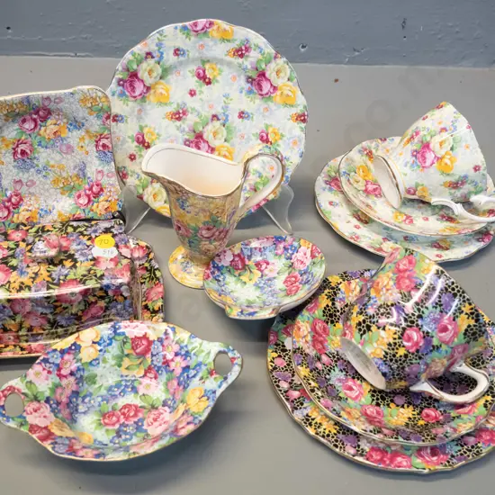 assorted all-over-floral china items - Royal Albert, Grimwades, Royal Winton