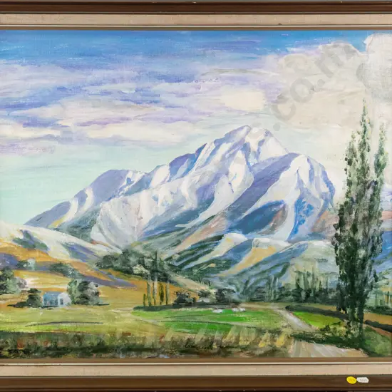 JT MacNeill 1979 - framed acrylic "Mount Peel" H-490 W-590