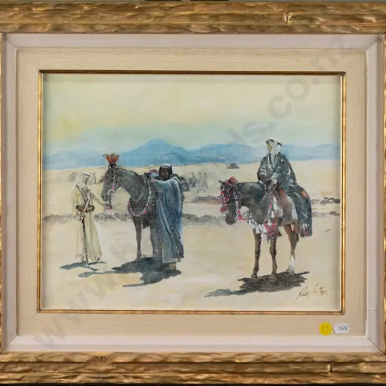 Rick Lewis 2011 - framed watercolour "Lawrence of Arabia" H-260 W-320