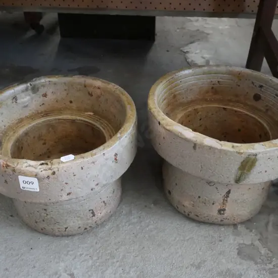 2x salt glazed pipe caps