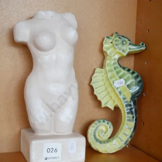 plaster female torso H-130, seahorse