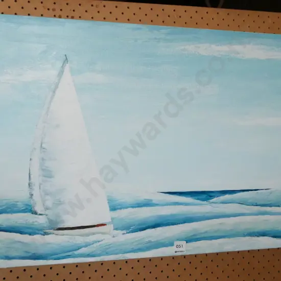 Joanne Redshaw -acrylic on boxed canvas - sailing boat