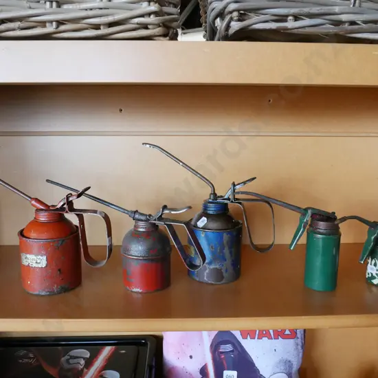 5x vintage oiler cans