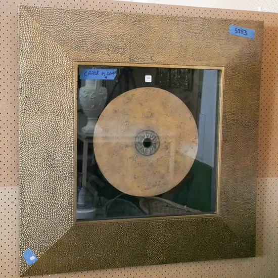 large framed ceramic disc - has crack damage to disc H-1000 W-1000