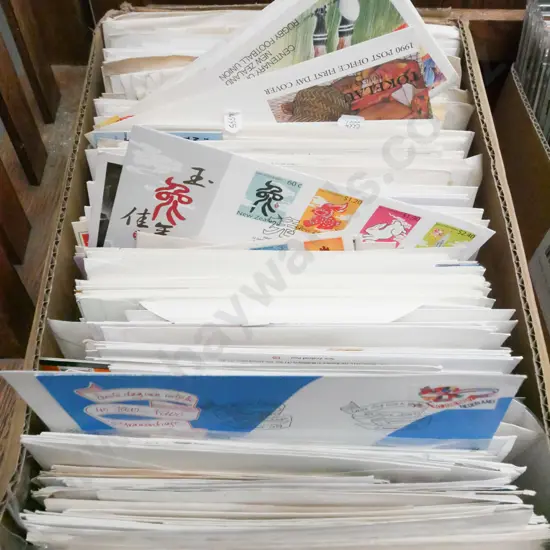 box; first day covers