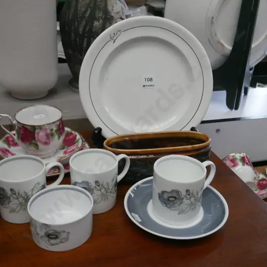 Old Country Rose trio, Astor Dunedin plate, Susie Cooper cup, saucer etc