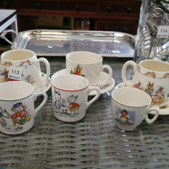 bunnykins mugs, saucers, other child cups