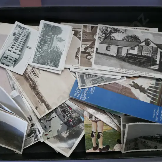box of postcards, old photographs