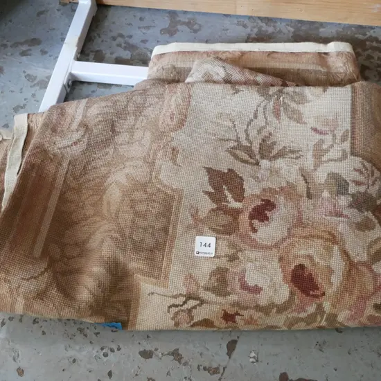 large machine needlework floral wall hanging - significant fading