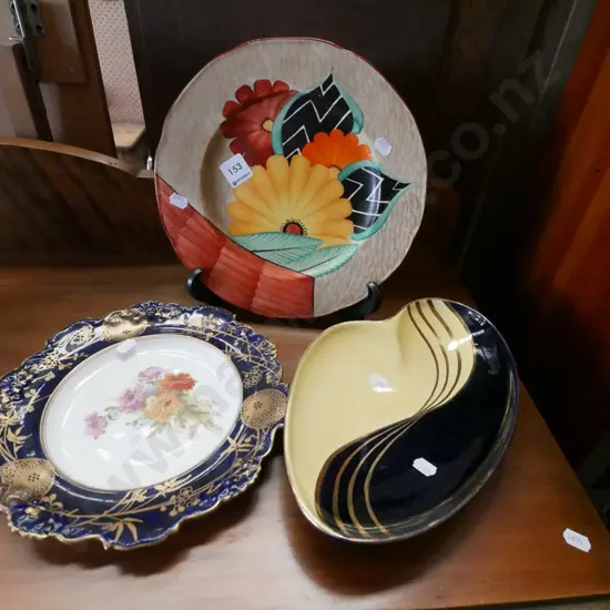 hand painted Crown Devon plates, plate, bowl