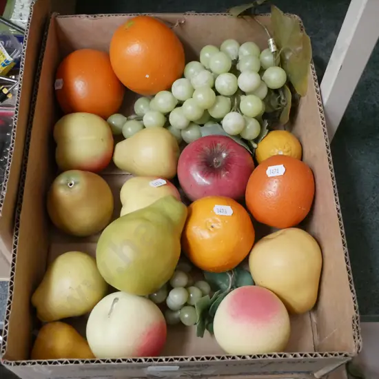 box; faux fruit
