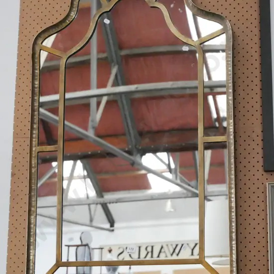 segmented glass and brass mirror H-1010 W-620