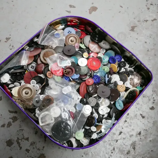 tray of buttons