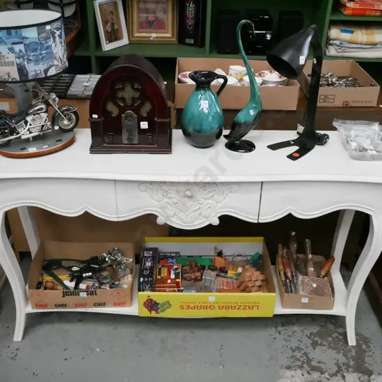 French themed cab leg solid wood hall table H-840 W-1520 D-420