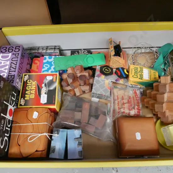 box; puzzles, games