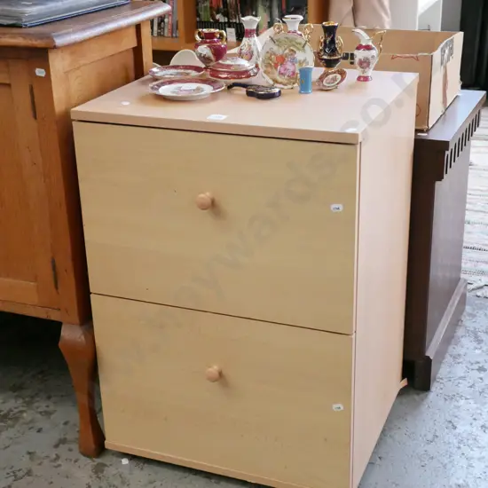 mdf faux wood 2 drawer office cabinet