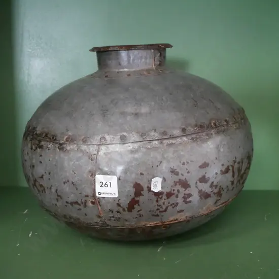 large rustic metal vase Diam-420