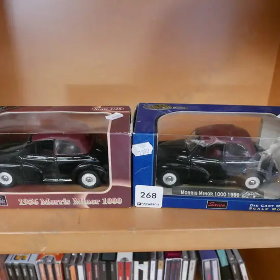 2x boxed die cast Morris Minor models