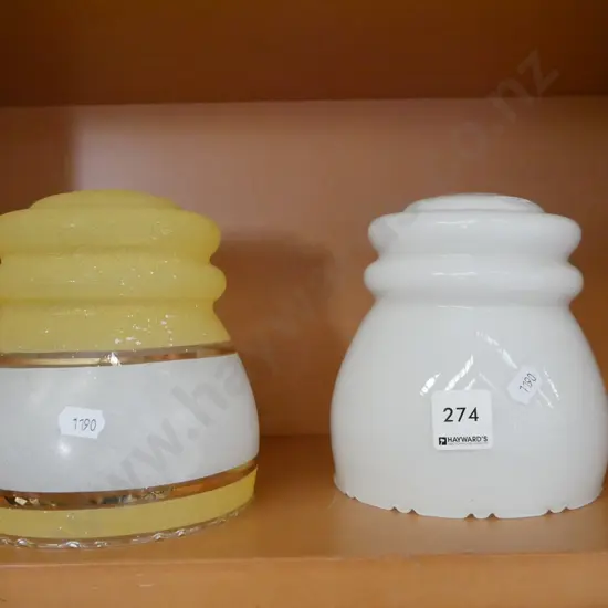 2x glass light shades