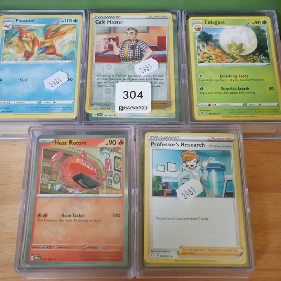5x containers of Pokemon cards