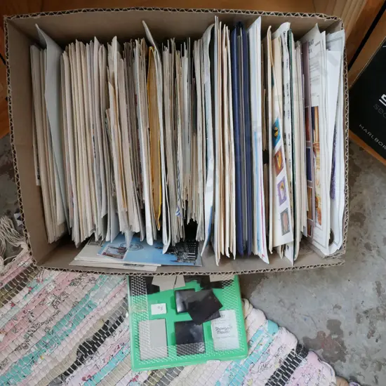 box of first day covers