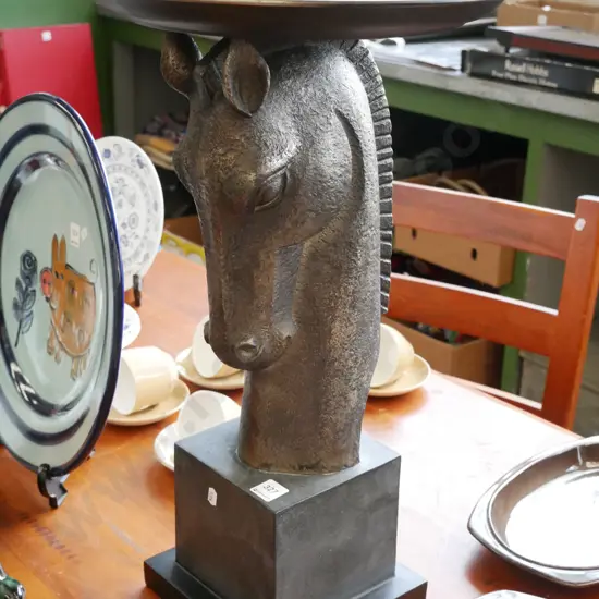 horse head themed composite jardiniere stand H-590 Tray Diam-350