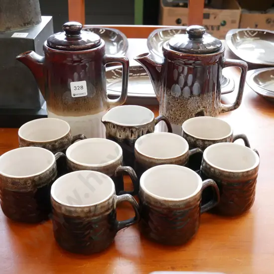 NZ Orzel coffee pots, cups, creamer