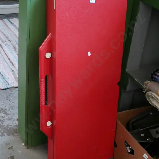 red plastic picnic table & carry case